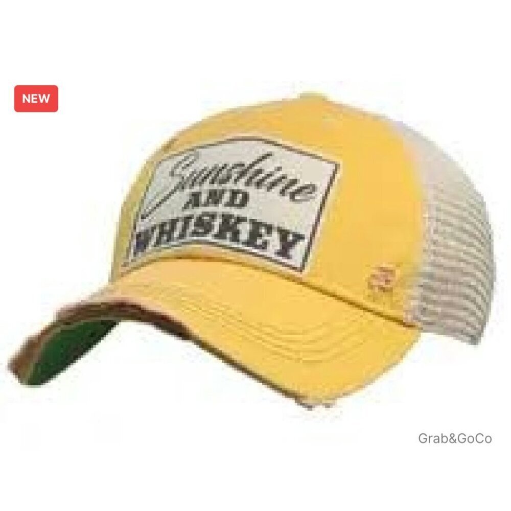 Distressed Trucker Cap Vintage Y2K Retro Mesh Back Adjustable Snapback